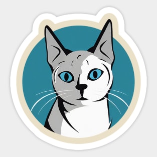 Cute cat with blue eyes Sticker